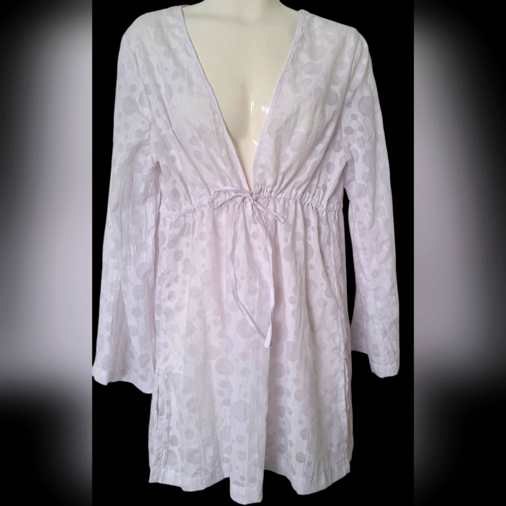 Krista White Cotton Swim CoverUp M